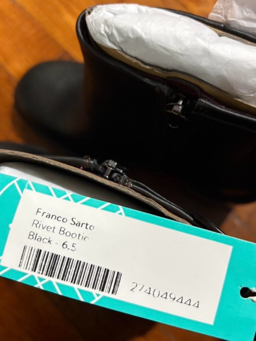 Franco Sarto Black Leather Ankle Booties with Buckle Detail - Women - Picture 5 of 5